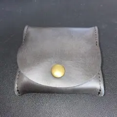 ブラック　本牛革　レザー コインケース
