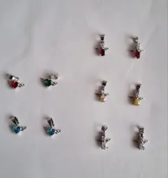 【未使用品】エンジェル　ハート型翼付きチャーム10個セット
