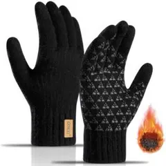 ◾︎ 手袋 メンズ スマホ対応 防寒 裏起毛 ニット手袋 グローブ 自転車手袋