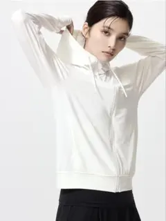 UNIQLO エアリズムUVカットメッシュフルジップパーカ　ホワイト　Lサイズ