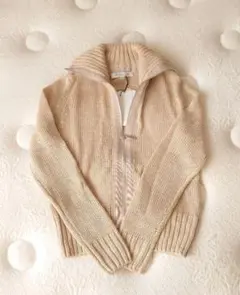 小さいサイズ【MーPREMIER】＊新品未使用タグ付＊麻混 ニットカーディガン