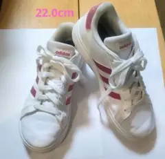 adidas　22.0cmキッズ用ホワイトスニーカー