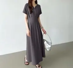 試し着のみ 【cocomomo】ハーフジップ2wayワンピース 骨格ストレート