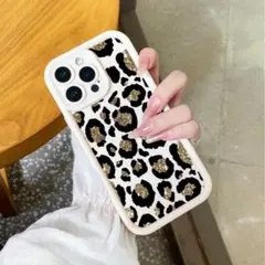 iPhone15 ヒョウ柄 レオパード アイボリー スマホケース スマホカバー