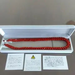 天然、赤珊瑚 ネックレス 新品未使用品、シルバー刻印