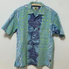 美品 90s USA企画 ボディーグローブ アロハシャツ メンズL相当 総柄のサムネイル