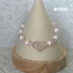 【天然石ブレス】ローズハート×クィーンコンクシェル×スターローズ×チェーン付き