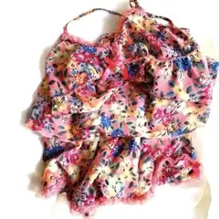 美品 ラヴィアドゥ キャミソール セット ルームウェア レース ピンク 花柄 春