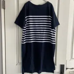 アルペン　ボーダー　カットソー膝丈ワンピース　チュニック