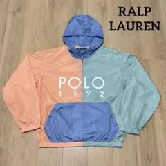 ラルフローレン ナイロンジャケット ハーフジップ 1992マルチカラー XL相当