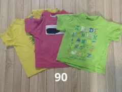 派手カラフルTシャツ3枚セット 90　GAP
