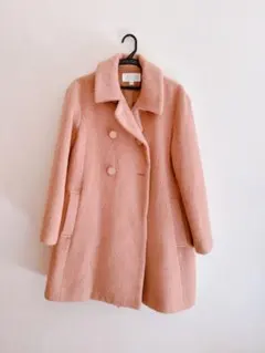 ピンク ダブルボタン コート Mサイズ