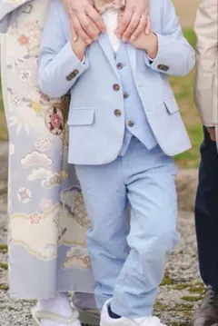 【美品】H&M ライトブルー キッズフォーマルスーツセット