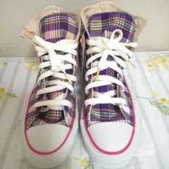 CONVERSE オールスター ハイカット パープルチェック