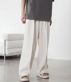 WYM HIGH TWISTED GABA WIDE TUCK SLACKSのサムネイル
