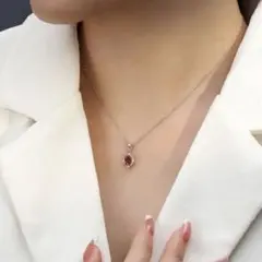 N130a【豪華✧︎全2色】ネックレス　上品　可憐　天然石　シルバー　ガーネット