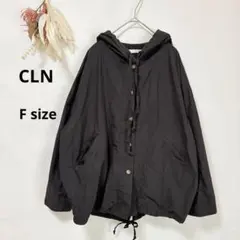 CLN ジャケット　F チャコールグレー　長袖　ドローコード裾　フード　ゆったり