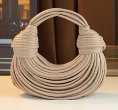 Frauen インポート Knot ベージュ ロープデザイン ショルダーバッグ