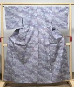 値下げ本場白大島紬 美品 蚊絣 藤色 袷 正絹 着物 7号 トール - メルカリ