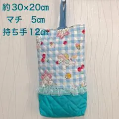 1 上履き入れ　上履き袋　シューズバッグ　ユニコーン　水色　幼稚園　小学生