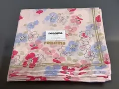 レノマ　renoma 花柄　大判ハンカチ 　ピンク系 ５２cm