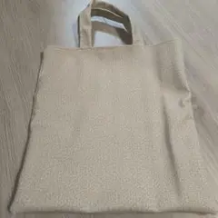 1　皮風ホワイトトートバッグ　ハンドメイド