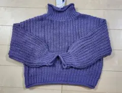 パープル ニット セーター/Lサイズ 新品未使用