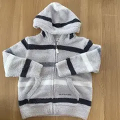 グレー/ネイビー ストライプ パーカー XS
