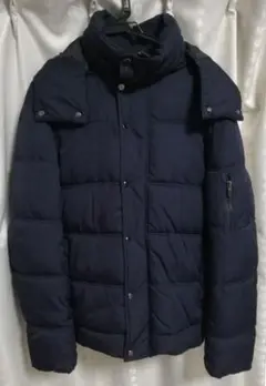 zara ダウンジャケット　Lサイズ　ネイビー　アウター　ザラ　L 紺　メンズ
