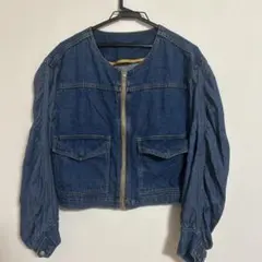 ヴィンテージ風　デニムブルゾン 短丈 古着 y2k デニムジャケット