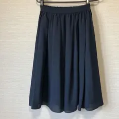 NATURAL BEAUTY BASICネイビー フレアスカート M 裏地付