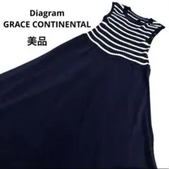 美品 DIAGRAM ノースリーブワンピース ボーダー　ネイビー ダイアグラム