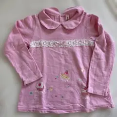 メゾピアノ mezzopiano ピンク 襟付き 長袖カットソー 130cm