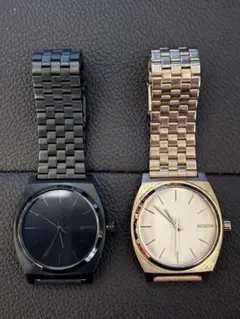 NIXON 腕時計 クォーツ ブラック ゴールド 2本セット 稼働品！のサムネイル