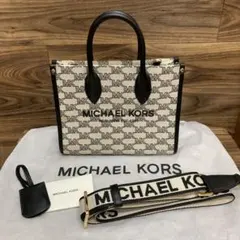 中古 MICHAEL KORS ミニバッグ トートバッグ モノグラム ブラック