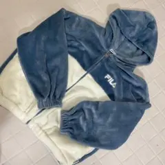 FILA フィラ フリース パーカー ボア 150㎝ ブルー ホワイト