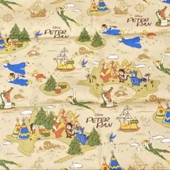 ★ピーター・パン マップ柄★ 綿１００% オックス １１０㎝×５０㎝