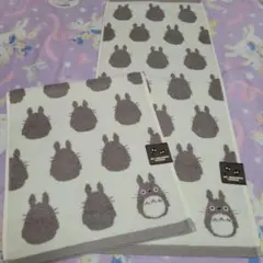 となりのトトロシルエット フェイスタオル　同柄　２枚セット