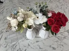 ウェルカムスペース フラワーと花瓶、フォトフレーム、バインダー鏡、布セット