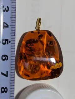♦K18金 琥珀 ペンダントトップ 貴金属 宝飾品 ジュエリー アクセサリー