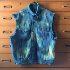a BIG SMITH タイダイ染め　ノースリーブデニムジャケット