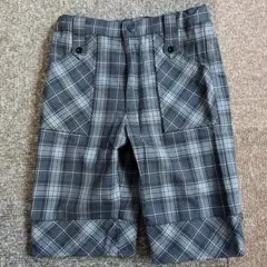 COMM CA ISM グレー系チェック ハーフパンツ 120cm