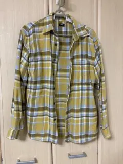 UNIQLO フランネルチェックシャツ　イエロー