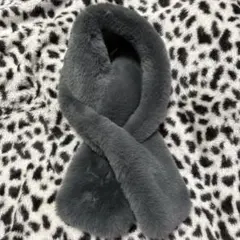 グレー ファー ネックウォーマー