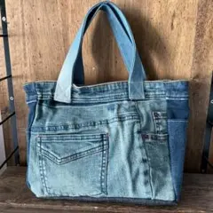 【アウトレット★】　ハンドメイド　トートバッグ　デニム