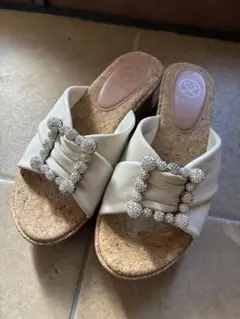 STACCATO ビジュー付きサンダル 厚底 コルクソールのサムネイル