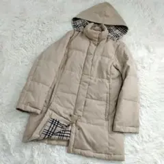 18054✨バーバリーロンドン 40 L ノバチェック ロングダウンジャケット