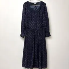 アクシーズファム♡ レースアップ長袖ロングワンピース♡紺