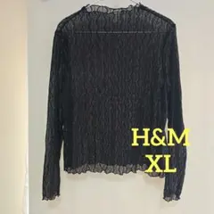 H&M ブラック シアー レース トップス US XL