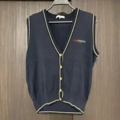 訳ありレオナールスポーツニットベスト ゴルフ紺ネイビー40 LEONARD 美品 訳ありレオナールスポーツニットベスト ゴルフ紺ネイビー40 LEONARD 美